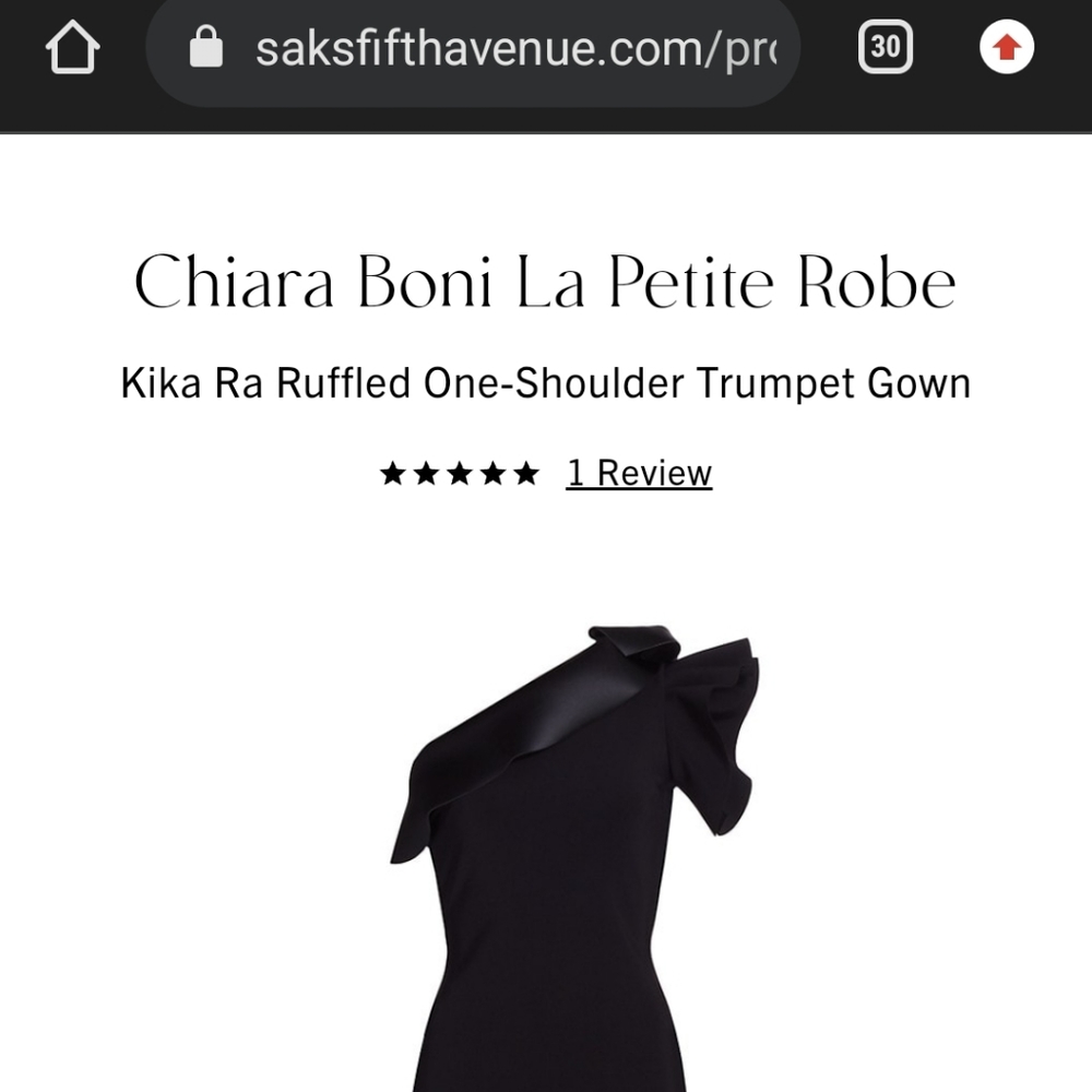 Kika Ra Ruffled One-Shoulder Trumpet Gown. Size US 6, EU 42.